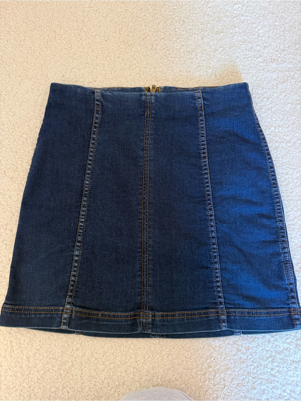 Free People Dark Blue Denim Panel Mini Skirt